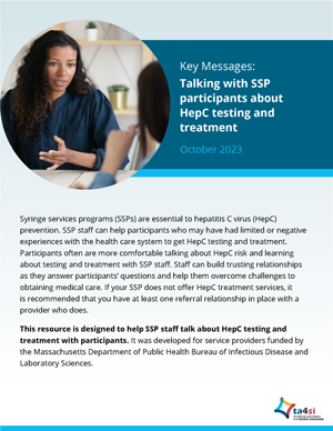 Key Messages: Talking with SSP participants about HepC testing and treatment